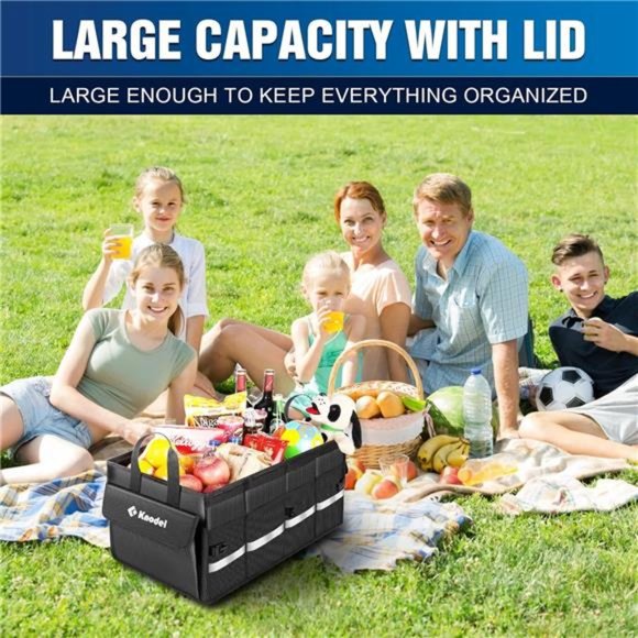 Car Trunk Organizer with Lid,Collapsible Car Trunk Storage Organizer,Car Storage - Picture 5 of 7